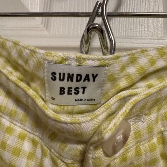 Aritzia Sunday Best lime green/white check Jaden pant. Not Sold anymore - Picture 2 of 6